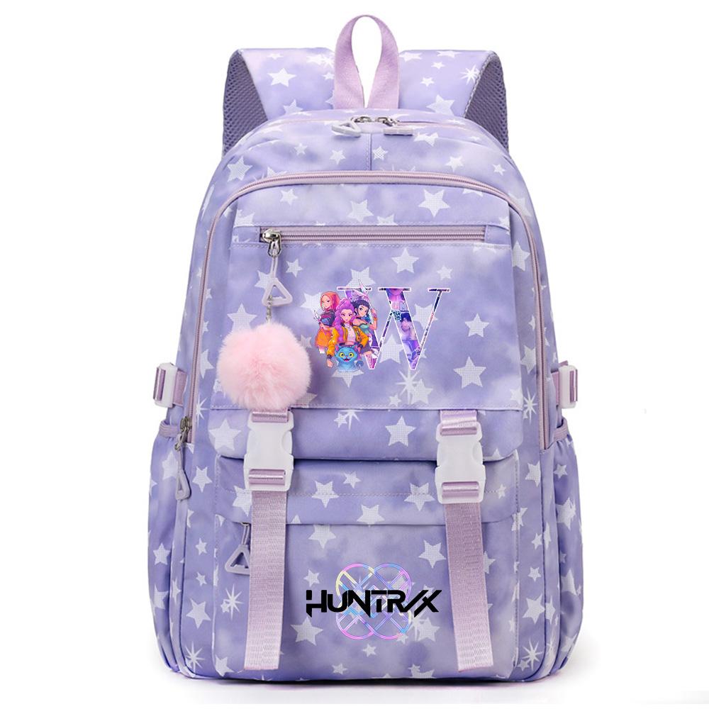 Cute 26 English Letters Printed Backpack for Teenager Student Girl Boy Bookbag Schoolbag Large Capacity Waterproof Travel Bag Gift Rucksak