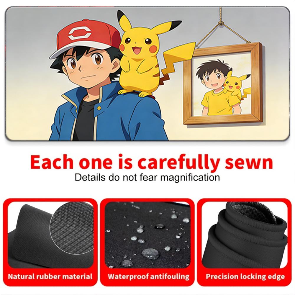 Ash Pikachu Warm CloseUp Gaming Mouse Pad NonSlip Desk Mat TCG Playmat 300x800x2mm