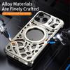 For iPhone 17 Pro Max Bumper Case Alloy Metal Borderless Back Cover with Magnetic Kickstand