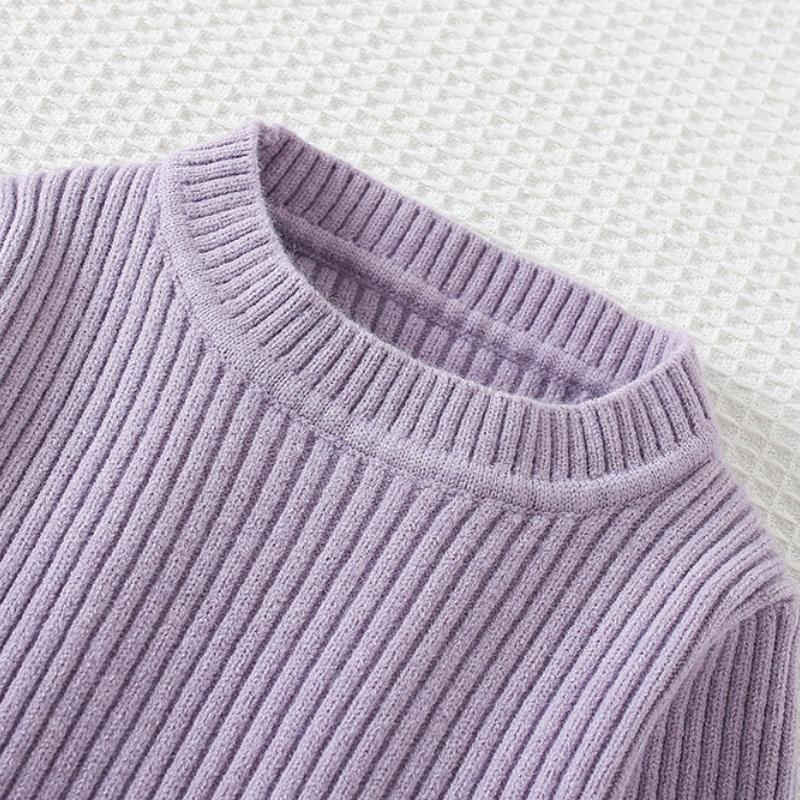 2025 New Autumn Korean Style Cape Knit Dress 2 Piece for Kids Clothing Set Bowknot Long Sleeve Dress Set