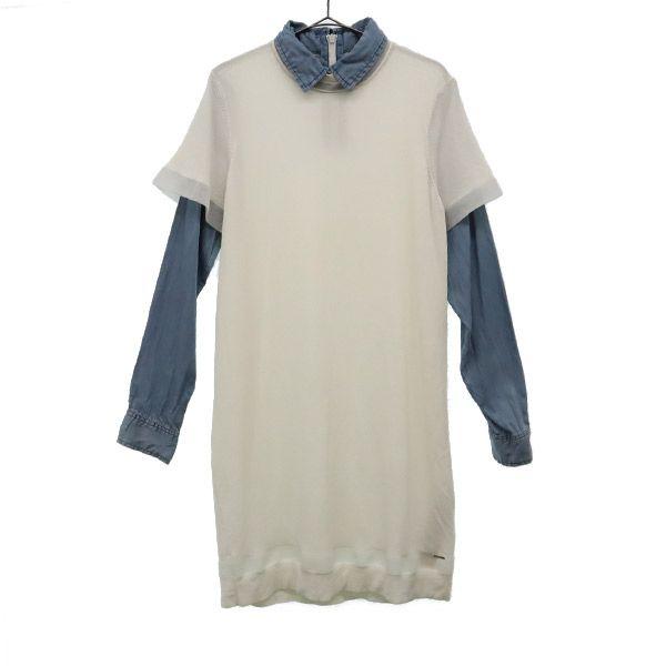 DIESEL switching Long sleeve one piece S white Women Used