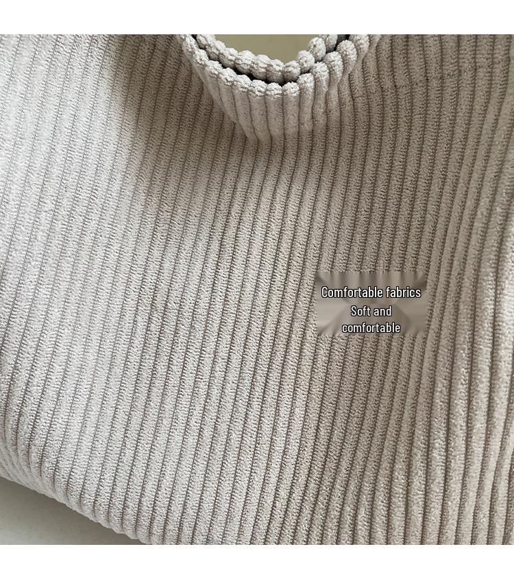 Retro Kord Große Kapazität Tragetasche - Einfache, einfarbige Damen Schultertasche