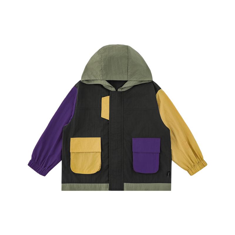 Youyou Kids' Lightweight UV Protection Hooded Color Block Sun Jacket