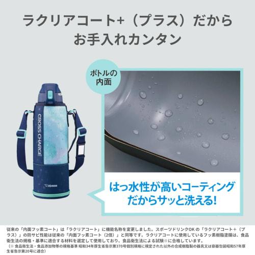 ZOJIRUSHI Zojirushi Water Bottle Direct Drinking Sports Type Stainless Steel Cool Bottle 1.5L Navy Mint SD-FB15-AG