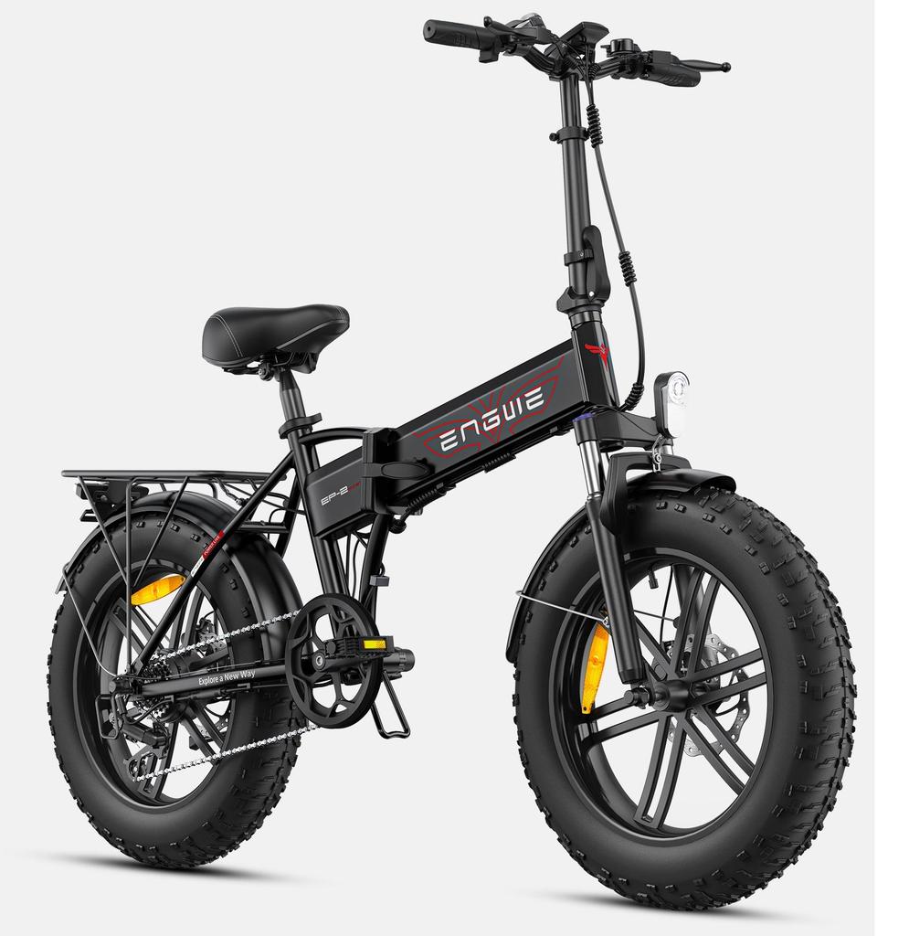 ENGWE EP-2 BOOST 20" Fat Tire Electric Bike, 250W Motor, 120km PAS Range, Shimano 7-Speed, Removable Battery, LCD Display for Urban Commuting