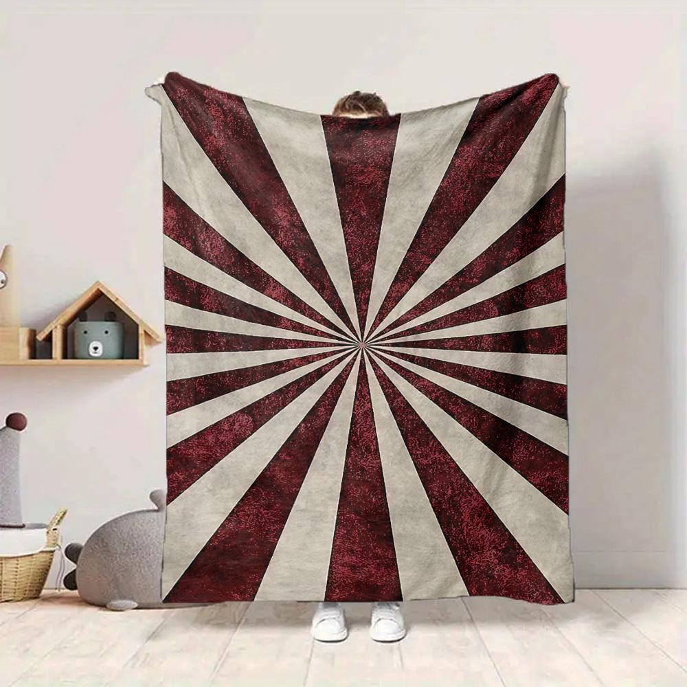 1pc Sunburst Stripes Blanket, Lightweight Flannel Throw Blanket for Sofa, Bed, Travel, Camping, Living Room, Office, Couch, Chair, and Bed