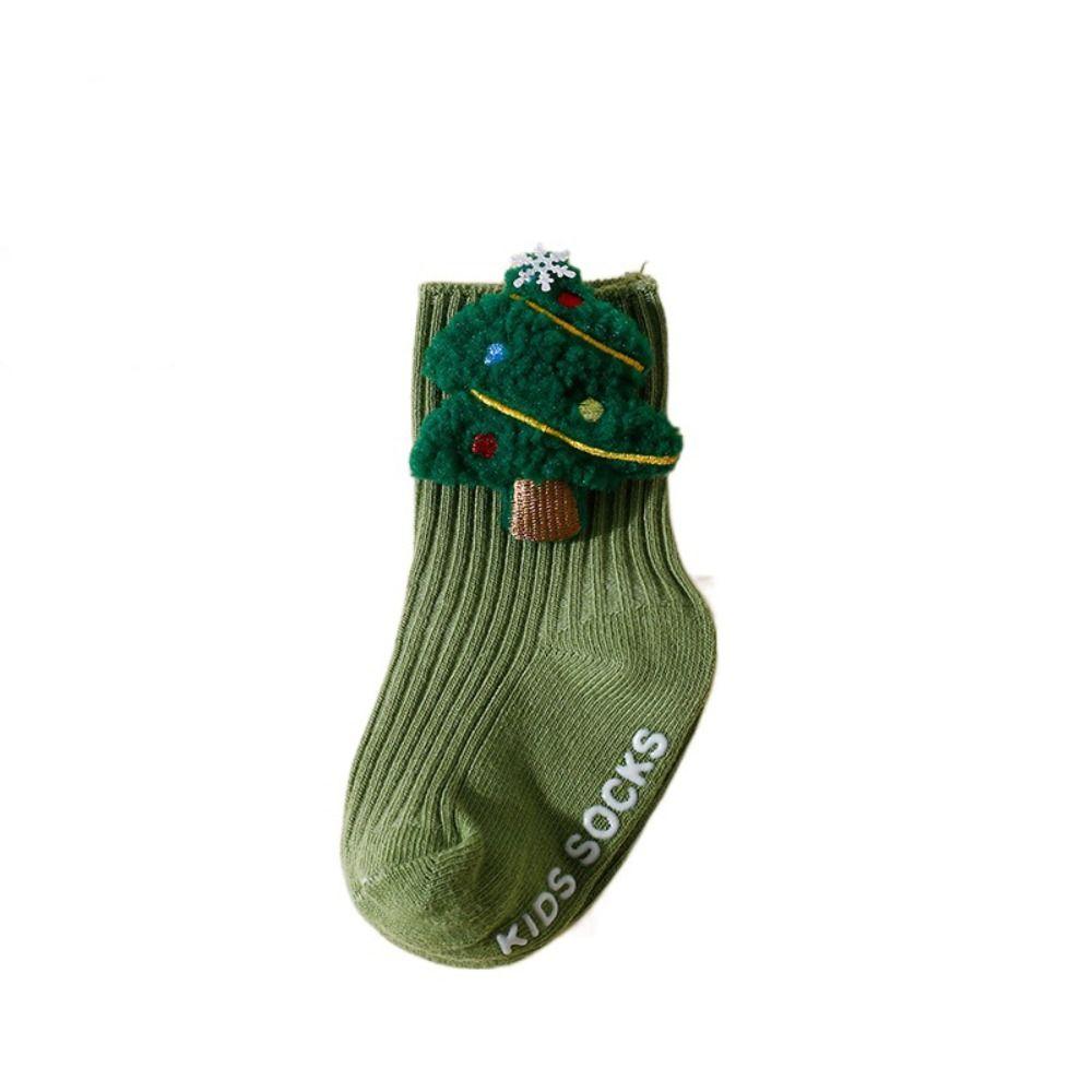 Cute Soft Christmas Baby Socks Anti Slip Thicken Newborn Floor Socks Cotton Middle Tube New Year Toddler Socks Kids