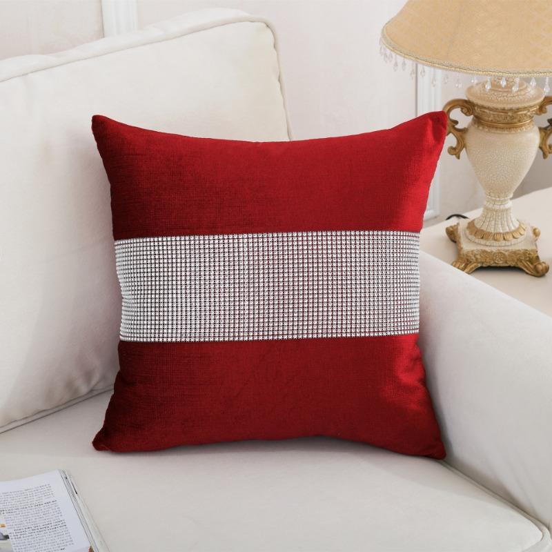Decorative Pillow Case Flannel Diamond Patckwork Modern Simple Throw Cover Pillowcase Party Hotel Home Textile 45cm*45cm