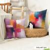 Color paint Cushion Cover Natural Linen Organic Fabric DoubleSided Printing Couch Pillow Covers Home Decor