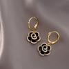 Design Sense Exquisite Black Camellia Pendant Flower Earrings 2026 New Jewelry Party Girls' Luxury Accessories For Women's Gift