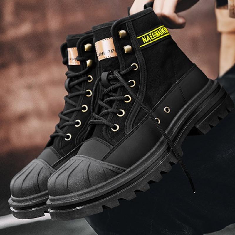High Quality Men's High Top Boots 2025 New Breathable Canvas Boots Non-slip Wear-resistant Platform Boots Designer Men's Shoes