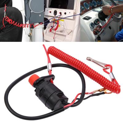 Engine Stop Switch Lanyard,2 pcs Outboard Engine Ignition Emergency Kill Stop Switch Safety Tether Lanyard for Outboard Engine Motor