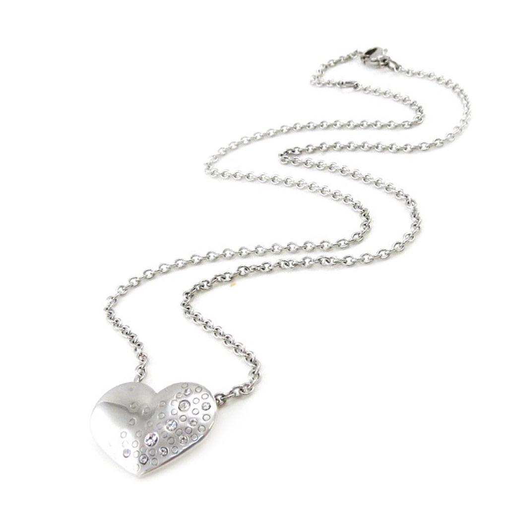 Les Trésors De Lily [J0078] - White 'Love' Steel Necklace