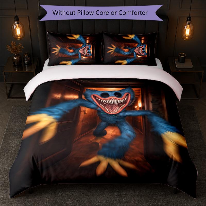 Poppy Playtime Print 3Pcs Duvet Cover Set 1 Duvet Cover and 2 Pillowcases Soft Bed Linen For Household Bedroom