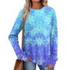 Women's Printed Lightweight Brushed-Cotton Round Neck Top