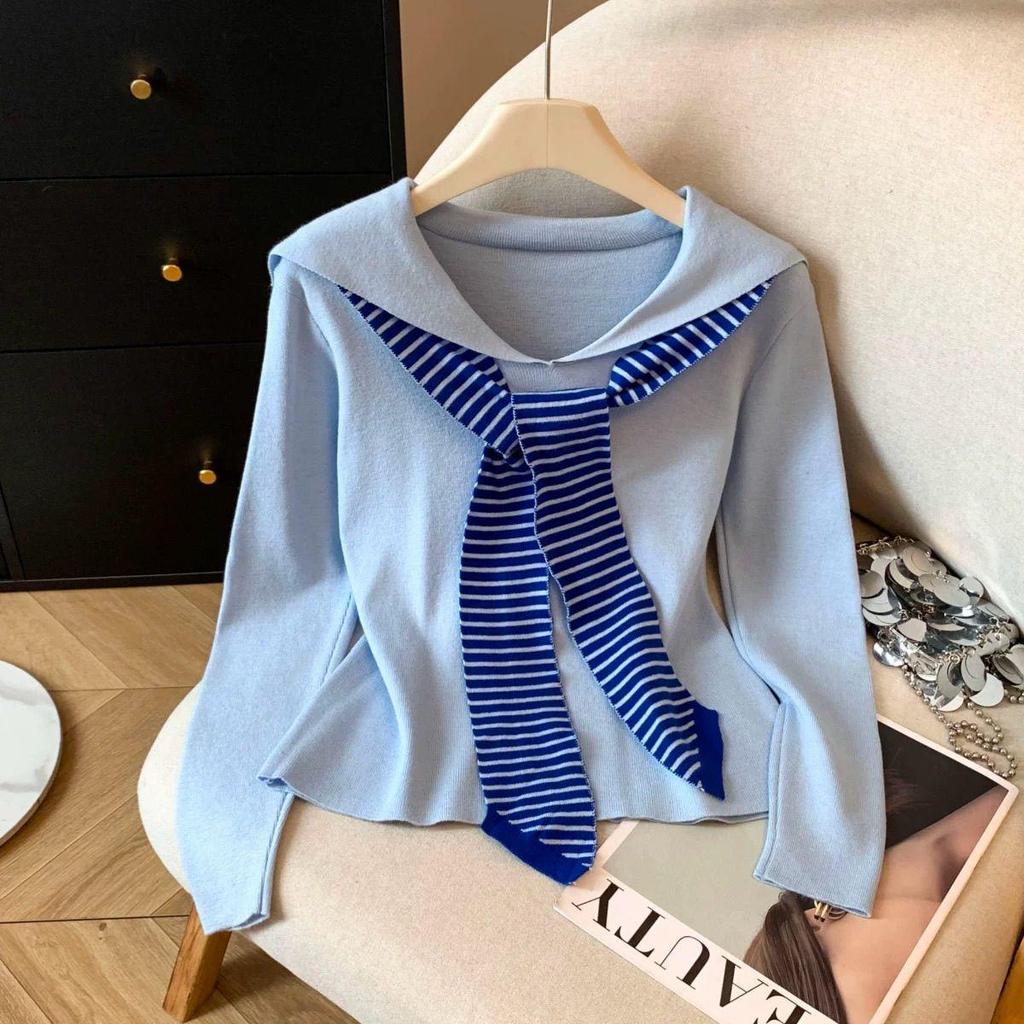 Women's Plus Size Velvet Striped Shawl Long Sleeve Top - Autumn/Winter 2025 Slimming Belly Coverage