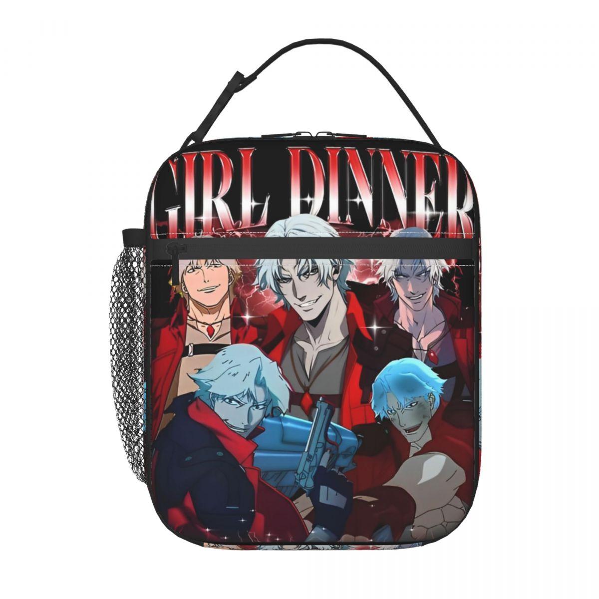 Insulated Lunch Bags Dante Devils May Cry Merch Action Adventure Game Food Box Unique Design Thermal Cooler Bento Box For School One Size