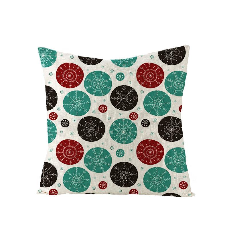 Home Polyester Pillow Cover Cartoon Digital Print Christmas Cushion Cover Living Room Sofa Cushion Cover