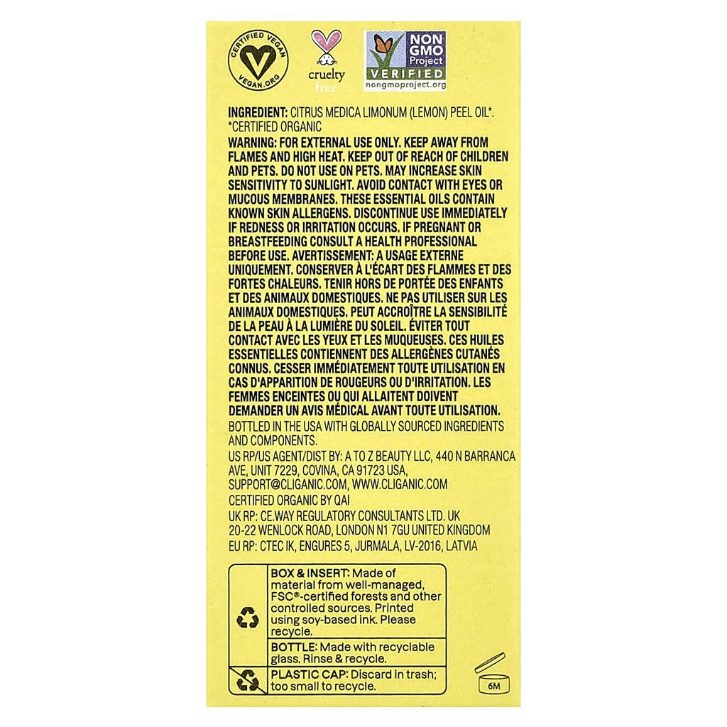 Boost Of Briliance™, Essential Oil, Organic Lemon, 10 Ml (0.34 Fl Oz)