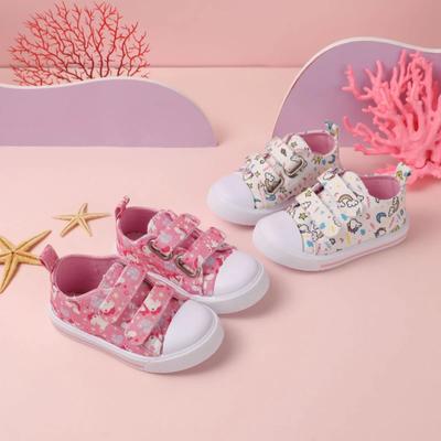 Cute Child Sneakers Cartoon Breath Girl Shoe Simple Fashion New Canvas Shoe Classic Versatile Casual Shoes Trendy Board Shoes
