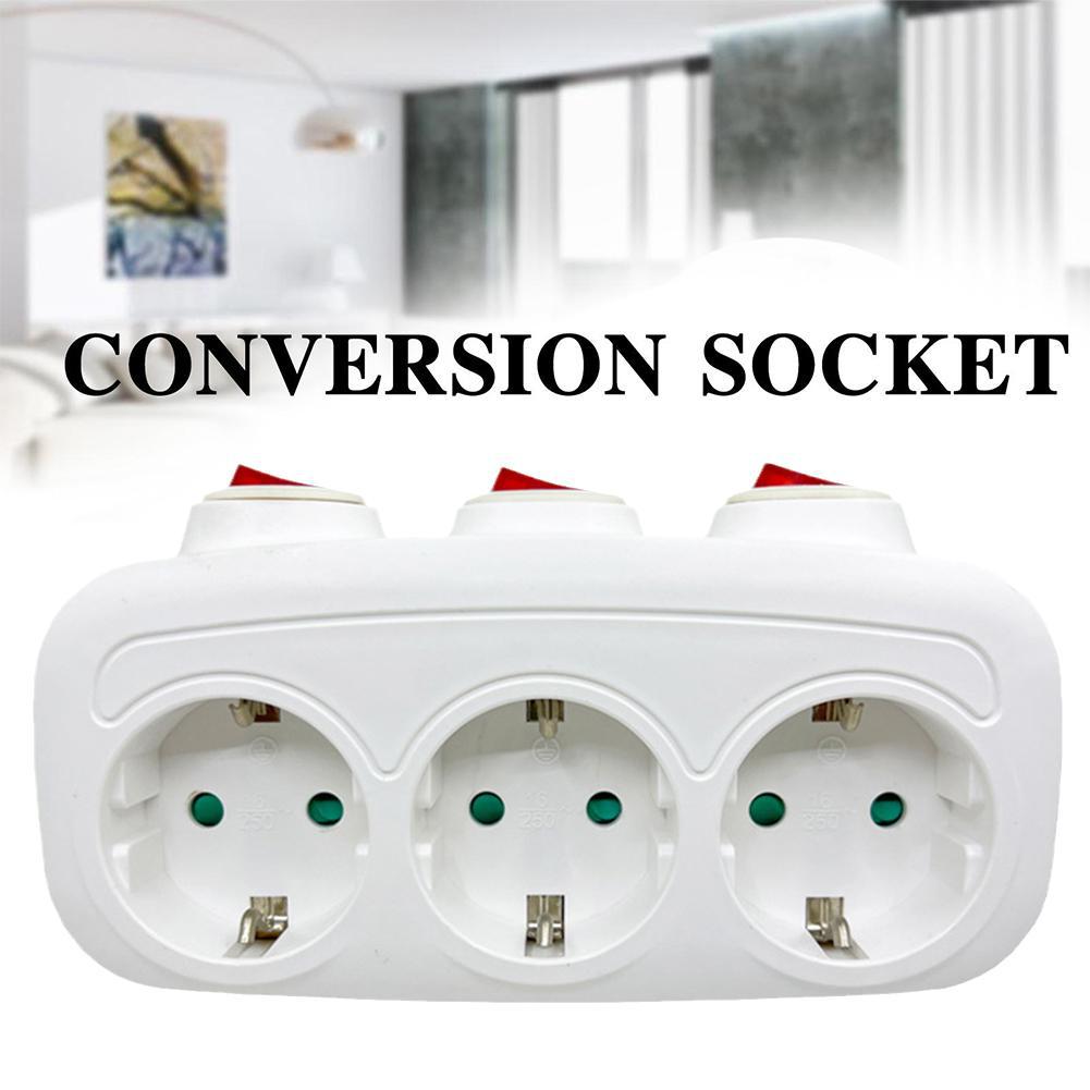 Independent European German One To Three Power Extension Socket 3 Holes One Out Three European Standard German Standard Conversion Socket