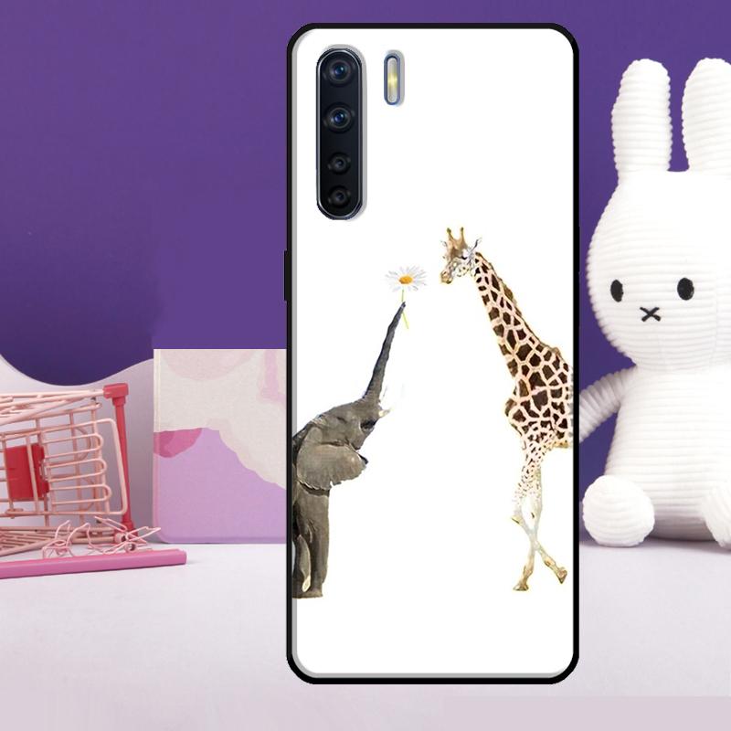 Cute Cartoon Giraffe Case For Oppo A18 A38 A78 A98 A58 A60 A80 A40 A96 A76 A16 A94 A74 A54 A15 A17 A57 A77 A5 Pro