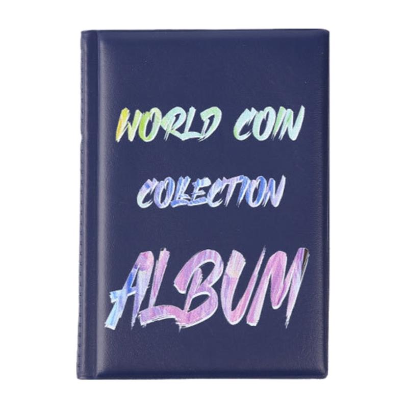 Кожаный альбом для монет на 120 карманов, альбом для хранения монет, карман 2,9x2,9 см, альбом для коллекции монет для коллекционера