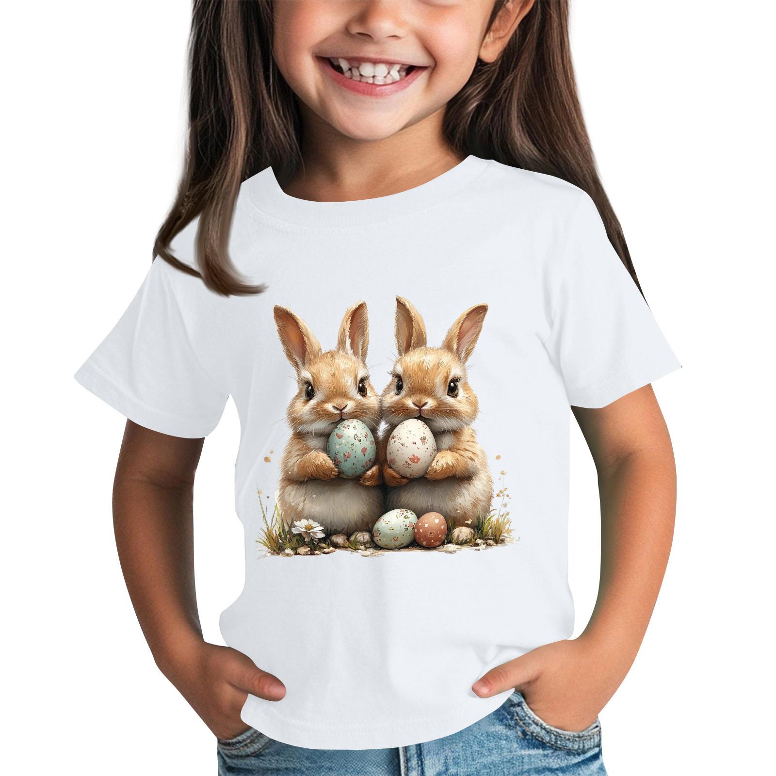 

Детская футболка с коротким рукавом и принтом животных, повседневный топ 120 белый