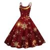 Children's Fashion Casual Christmas Print Sexy Off-the-shoulder Punk Retro Dress