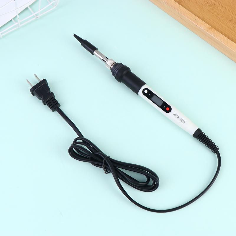 

80W Digital Electric Soldering Iron Set Kit 220V 110V Temperature Adjustable Lcd Display Solder Welding Iron Tool Tips US білий