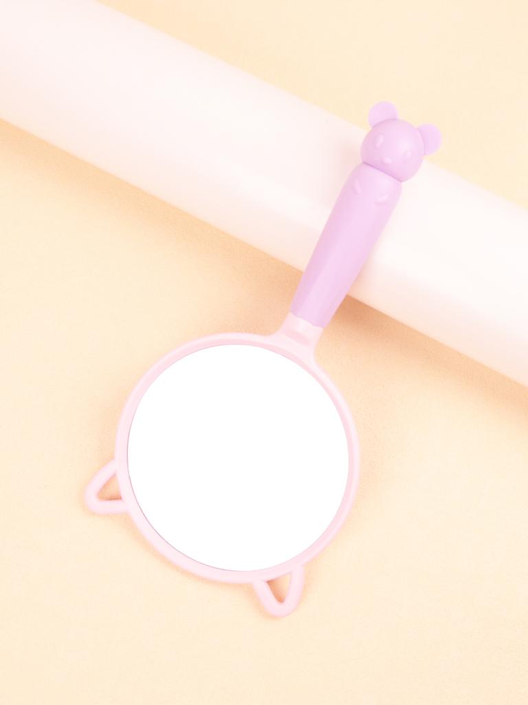 1pc creative design portable circular makeup mirror with handle, compact women's makeup mirror tool Special for real hair wigs