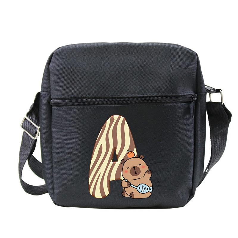 New Kapibara 26 letter printed messenger bag student children multi-functional leisure portable bag