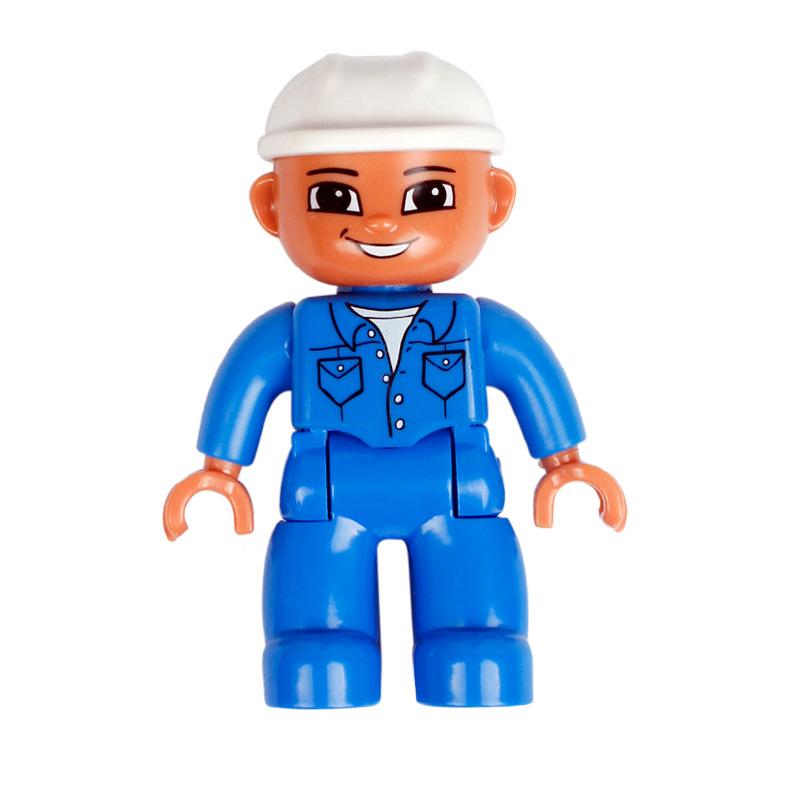 Big Building Blocks Boy Girls Family Policemen Figures Doll Compatible Duplos Children Kids Self Locking Bricks Assemble Toys