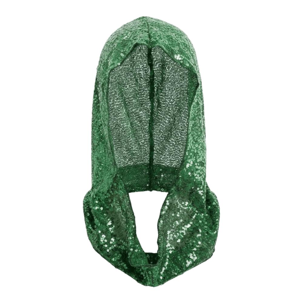 

Lace Glitter Turban Polyester Hooded Headscarf Fashion Pullover Hat Stage зелёный