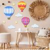 9 stk. Varmluftsballon Dekoration Boho Børneværelse Vægkunst Træ Varmluftsballon Stjerner Skyer Baby Shower Væghængende Skilt til Soveværelse Klasseværelse