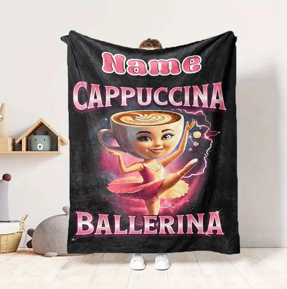 Custom Name Italian Delights Flannel Blanket Throw Blanket Soft Warm Sofa Bed Decor Unique Gift