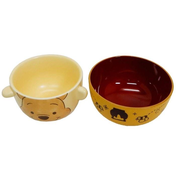 Disney Winnie the Pooh Pooh (Crayon Touch) Soup Bowl & Rice Bowl Set Mini SAN3003-7 Orange