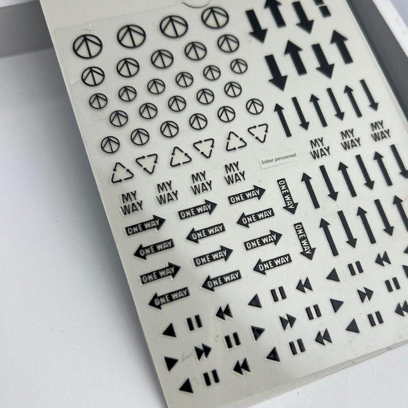 

Sober Staff Hip Hop Boys Couple Nail Stickers One Black Arrow (sticker only)