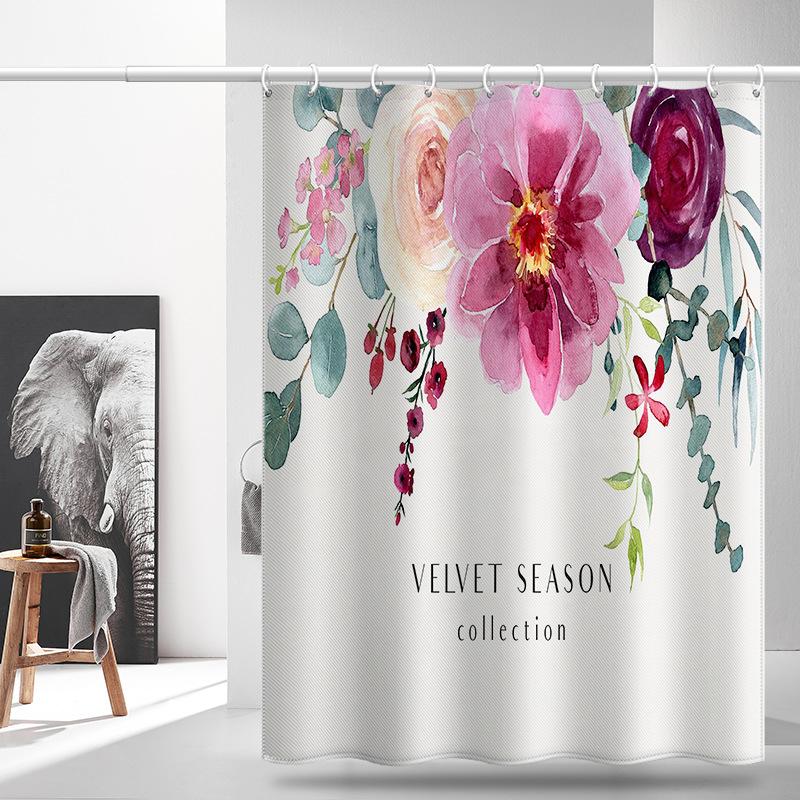 Bad Fortykket Vanntett Gardin Muggsikker dusjforheng Dusj Skillevegger Gardin Dusjgardin Baderomsgardin Fri perforering