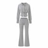 2026 Women's Chic Waist-Cinching Diamond Hooded Cardigan & Micro-Flare Pants Set