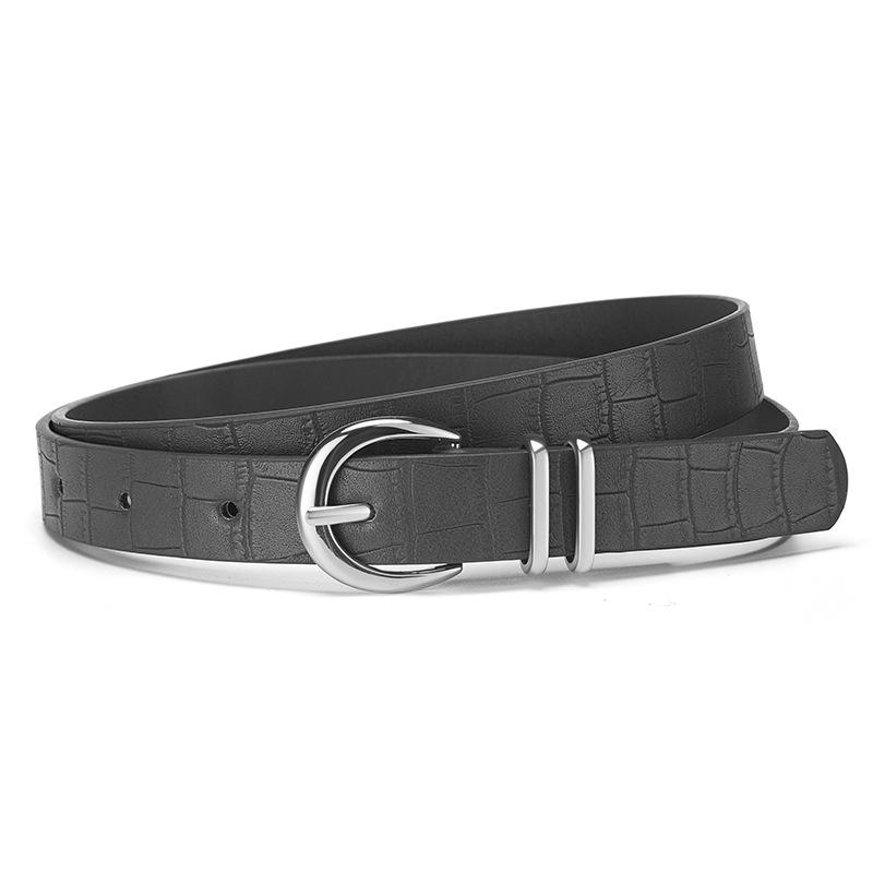 Bohemian Crocodile Pattern Glossy Belt Women'S Pin Buckle Belt Casual Belt Accessories High Sense