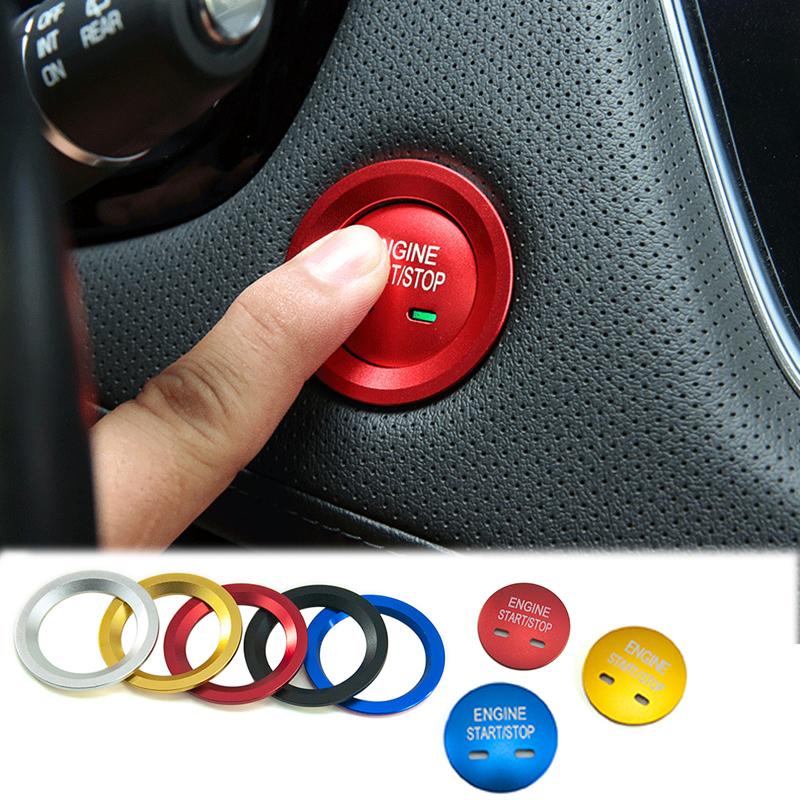 Engine start stop button Decoration Patch Ring Metal Car Stickers For Cadillac CT5 CT6 CTS XT5 XTS Interior Accessories Trim AHO1