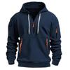 Men's Spring & Autumn Multi-Pocket Zip Hoodie Sweatshirt