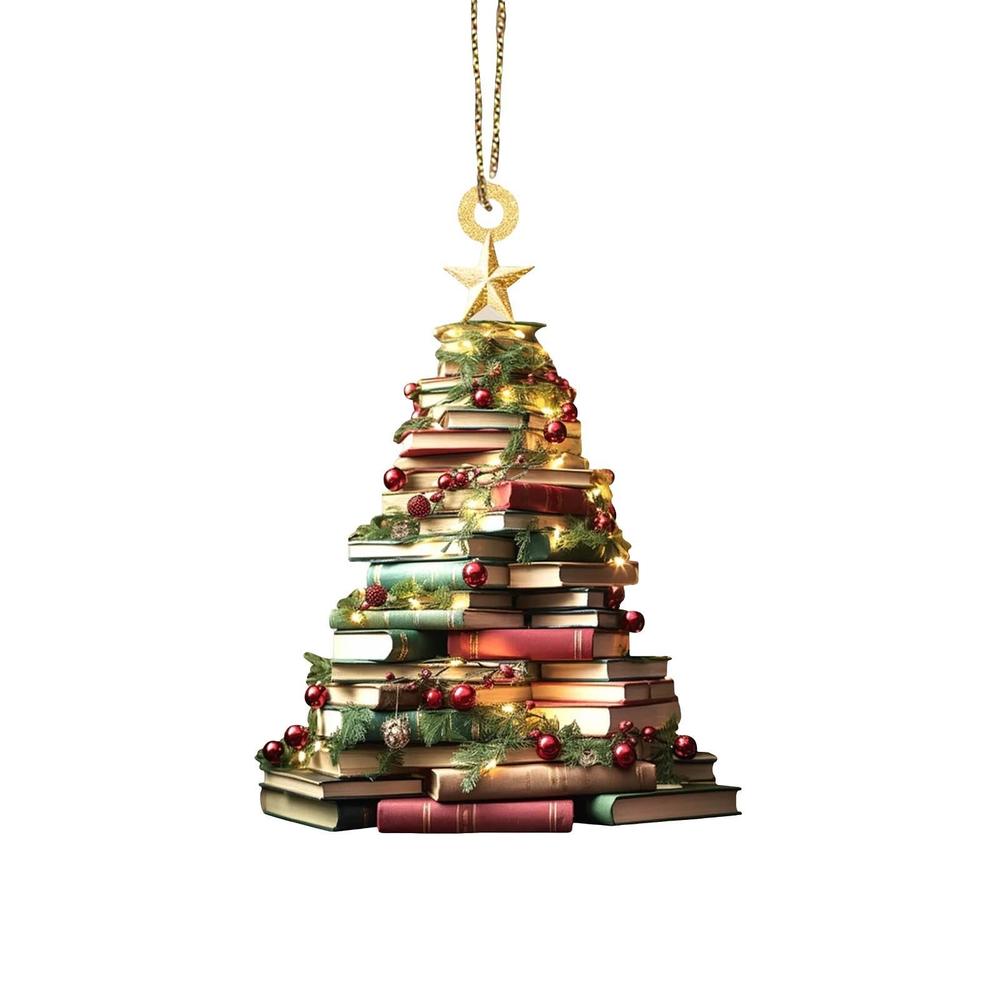 2D Acrylic Christmas Tree Hanging Ornaments Pendant Xmas Home Table Decor Gifts 2025 Happy New Year Decor