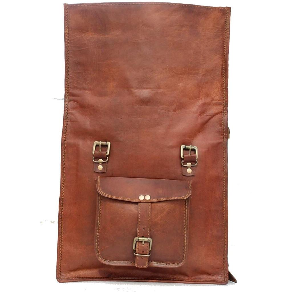 Rucsac pliabil din piele naturală de capră pentru bărbați, rucsac pentru laptop