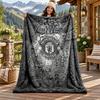 FC Manchester Custom Name Flannel Blanket Personalized Soft Warm Plush Throw Blanket Customized Gift for Family Friends