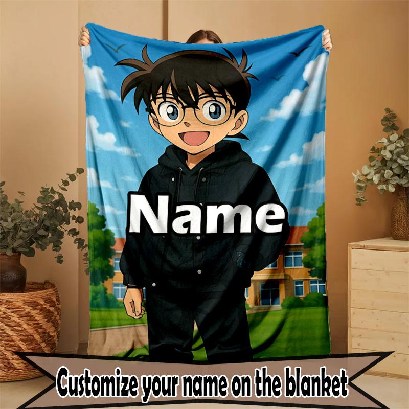 Custom Name Personalized Anime Print Blanket, Home Decor, Bedroom, Sofa, Camping, Couch, Gifts for Birthday Christmas
