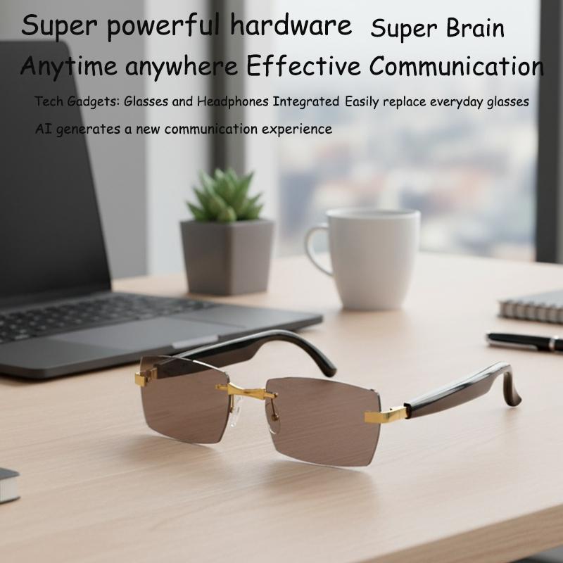Occhiali Intelligenti Ricaricabili con Traduttore AI Sportivi Touch Chiamata Riunione Unisex Riproduzione Musicale 3D Traduzione in Tempo Reale Occhiali da Sole Bluetooth Wireless