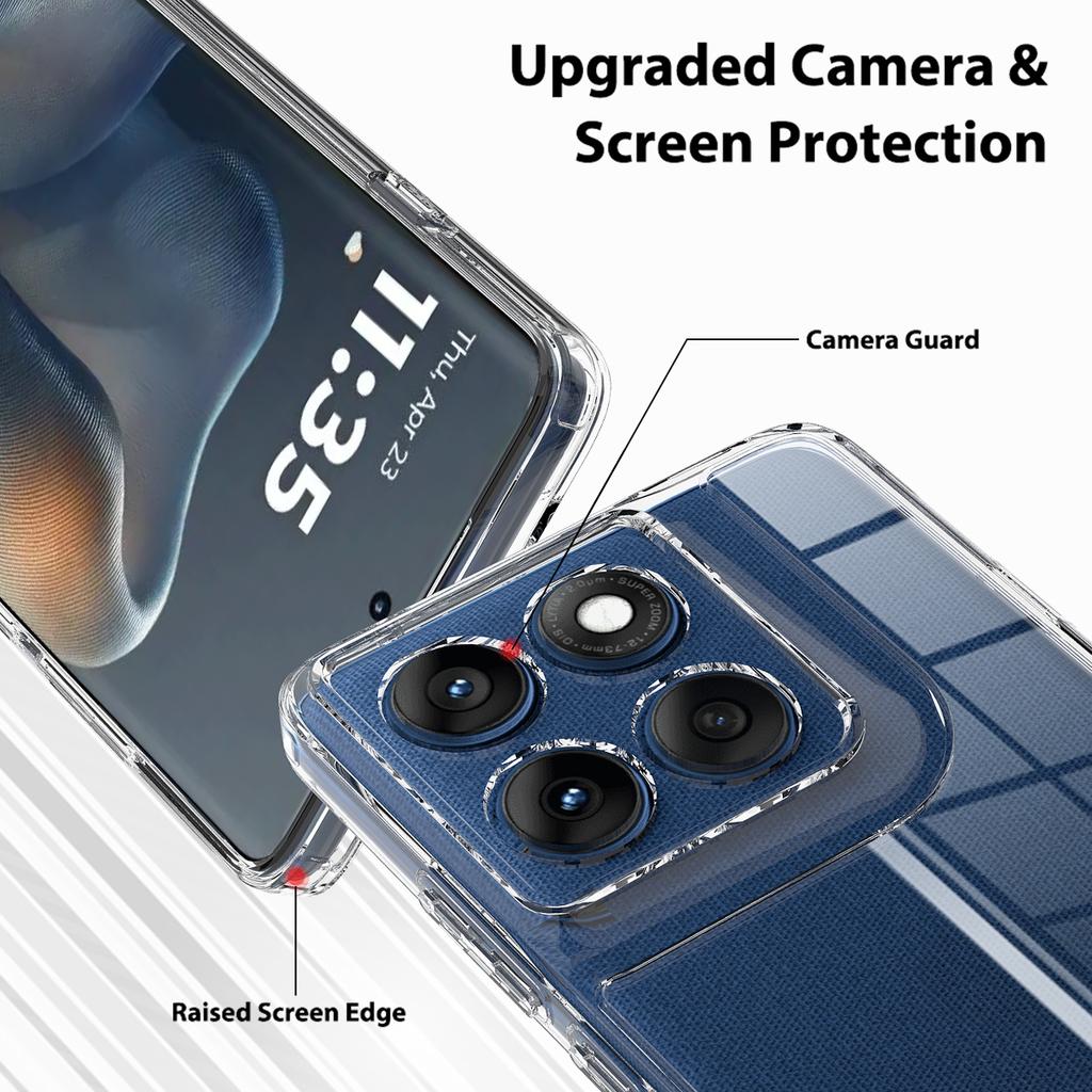 Für Motorola Edge 60 Pro 5G Klare Handyhülle TPU+Acryl Stoßfeste Handy-Rückabdeckung