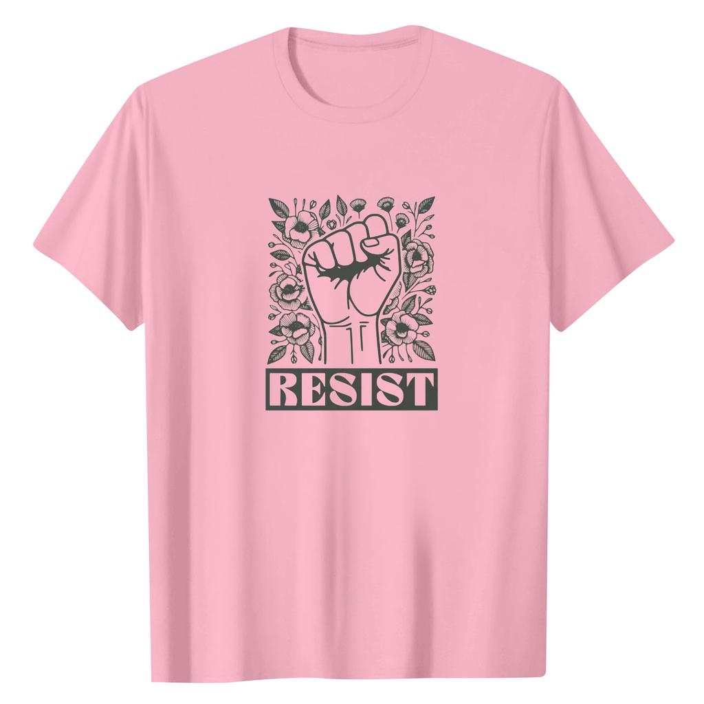 Adult Round Neck Casual Printed Short-sleeved T-shirt Top